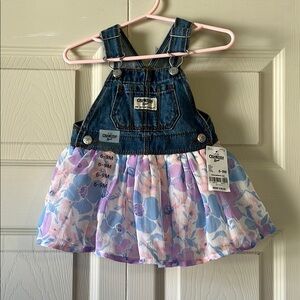 Denim and floral Oshkosh overall dress